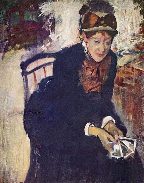  Portrat der Miss Cassatt, die Karten haltend